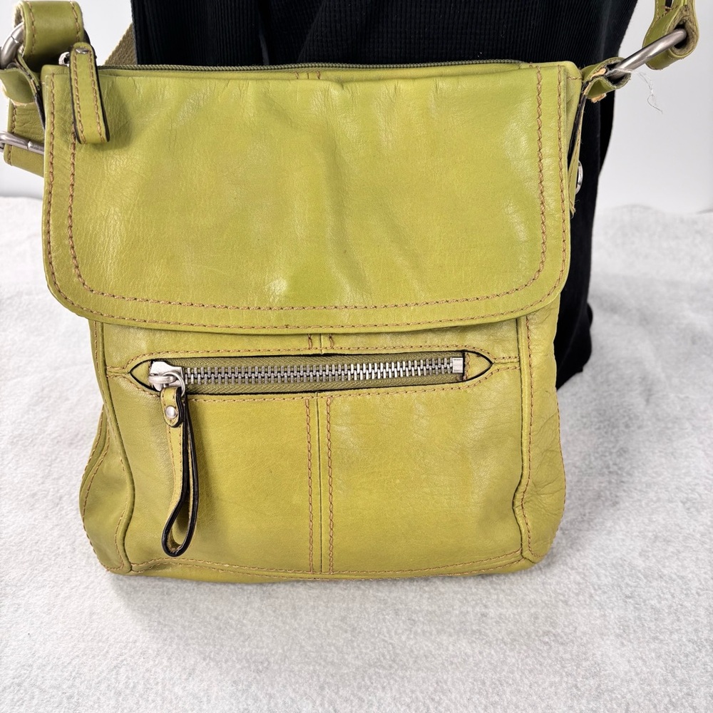 Fossil Leather Crossbody Bag Lime Green